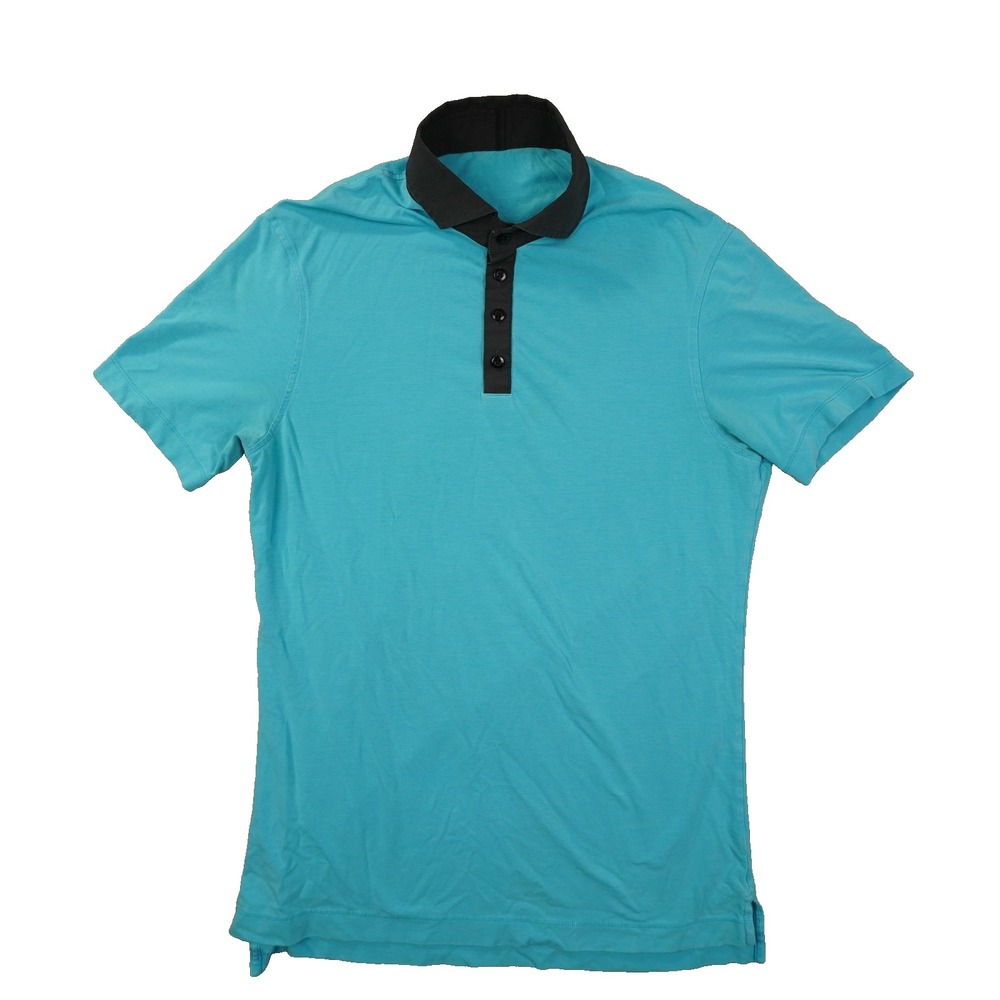 Lululemon Precision Polo Shirt Men's Medium Beach Blanket Blue Golf Tennis